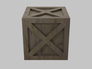 low poly wooden crate 2 3D 模型