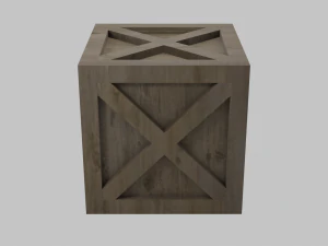 low poly wooden crate 2 3D Model