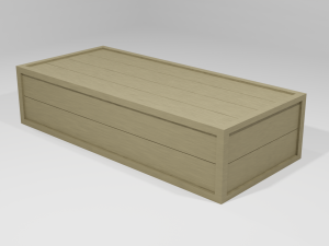 low poly wooden crate 3 3D-Modell