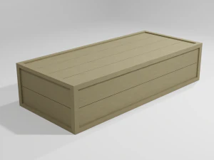 low poly wooden crate 3 3D Model