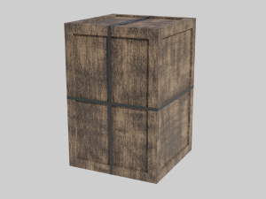 low poly wooden crate 4 3Dモデル