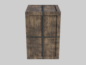low poly wooden crate 4 3D मॉडल