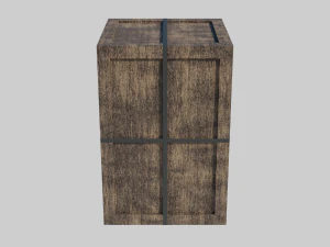 low poly wooden crate 4 3D Model