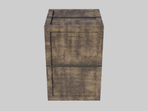 low poly wooden crate 4 3D Model