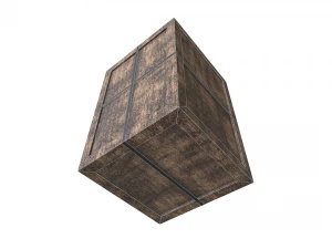 low poly wooden crate 4 3D Model