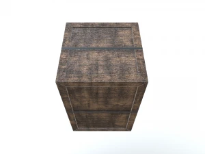 low poly wooden crate 4 3D Model