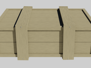 low poly wooden crate 5 3D Модель
