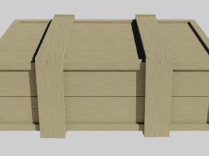low poly wooden crate 5 3D Model