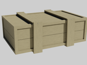 low poly wooden crate 5 3D Модель