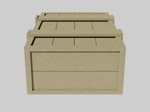 assorted low poly wooden crate collection 3D Model