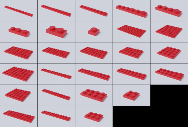 lego brick collection master 3D in 3DExport