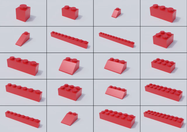lego brick collection - standard bricks 3D Model .c4d .max .obj .3ds .fbx .stl .blend 