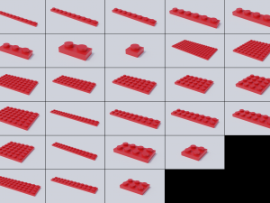 lego brick collection - flat bricks 3D Модель