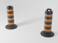 traffic barrels collection Model 3D
