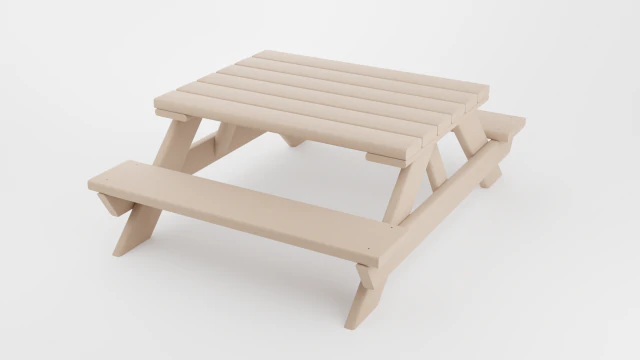 outdoor picnic table 3D Model .c4d .max .obj .3ds .fbx .stl .blend 