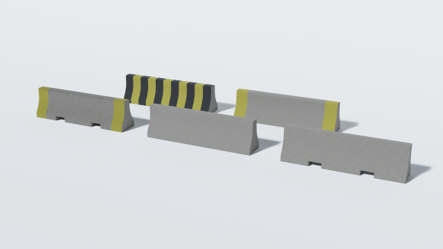 concrete barrier collection 3D मॉडल .c4d .max .obj .3ds .fbx .stl .blend 