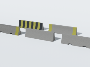concrete barrier collection 3D मॉडल