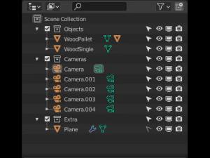 assi di legno Modello 3D