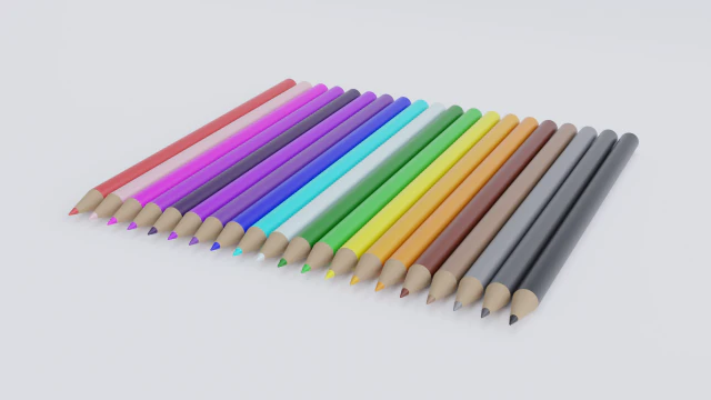 crayons de couleur Modèle 3D .c4d .max .obj .3ds .fbx .stl .blend 