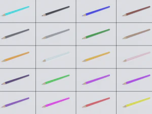 crayons de couleur Modèle 3D