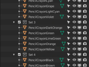 crayons de couleur Modèle 3D