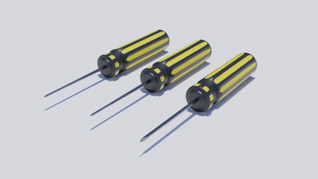screwdriver set Modelo 3D .c4d .max .obj .3ds .fbx .stl .blend 
