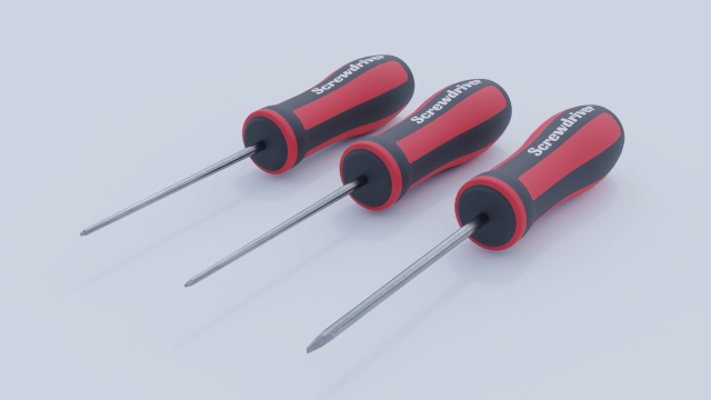 screwdriver set 2 Model 3D .c4d .max .obj .3ds .fbx .stl .blend 