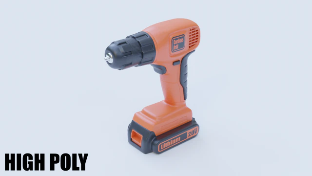 cordless drill 3D Model .c4d .max .obj .3ds .fbx .stl .blend 