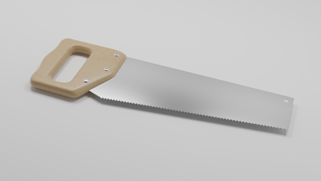 wooden hand saw 3D Модель .c4d .max .obj .3ds .fbx .stl .blend 