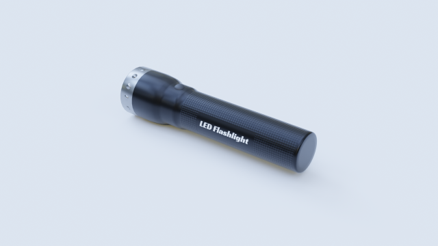 led flashlight 3D Модель .c4d .max .obj .3ds .fbx .stl .blend 
