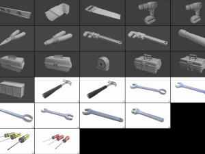 колекція інструментів і верстаків 3D Модель