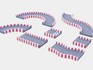 raccolta di segmenti di pista Modello 3D