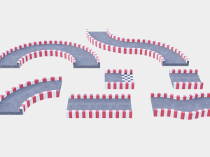 racetrack segments collection 3D Model