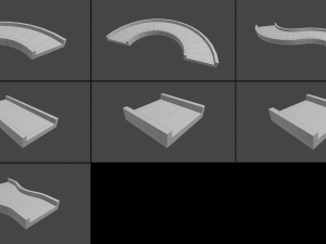 racetrack segments collection 3D Model