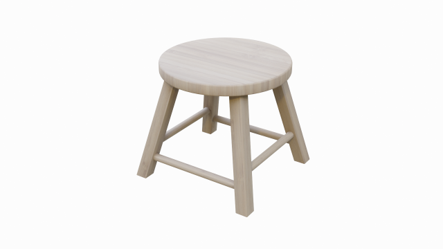 wooden stool Modello 3D .c4d .max .obj .3ds .fbx .stl .blend 