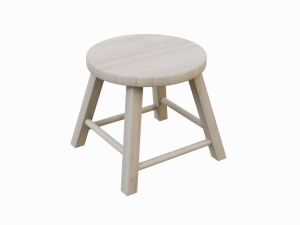 wooden stool Modello 3D