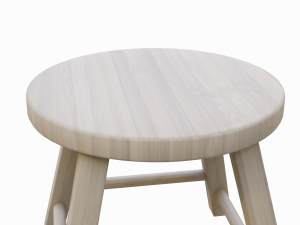 wooden stool Modello 3D