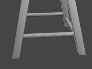 wooden stool Modello 3D