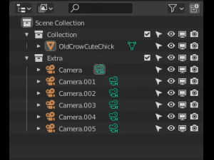 old crow cute chick decoration 3D Model
