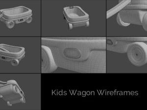 kids wagon collection 3D Model