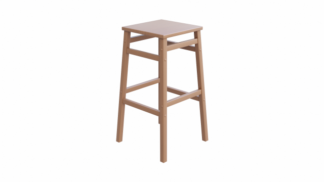square wooden stool 3D Model .c4d .max .obj .3ds .fbx .stl .blend 