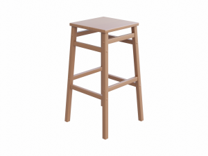 square wooden stool 3D Model