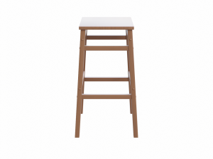 square wooden stool 3D Model