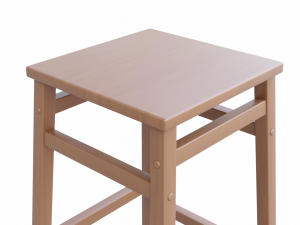 square wooden stool 3D Model