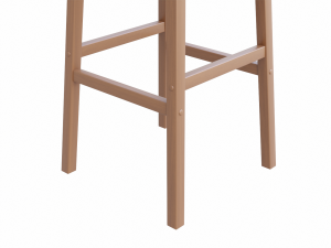 square wooden stool 3D Model