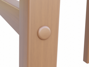 square wooden stool 3D Model