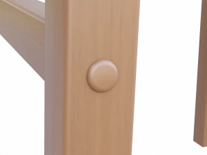 kare ahşap tabure 3D Model