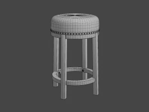 leather stool 3D Model