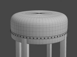 leather stool Modello 3D