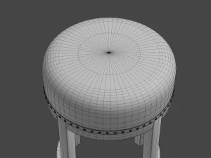 leather stool 3D Model